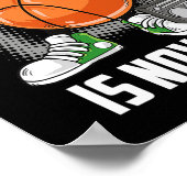11e verjaardag basketbalspeler plezier 11 jaar oud poster (Hoek)