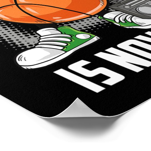 11e verjaardag basketbalspeler plezier 11 jaar oud poster (Hoek)