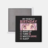 11e verjaardag Bekijk Anime 11 jaar oude Anime Tee Magneet (Voorkant / Achterkant)