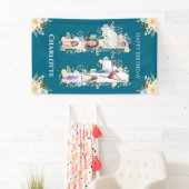 11e verjaardag Blauwgroen foto Collage Yellow Spandoek (Insitu)