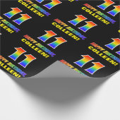 11e verjaardag: Bold, Leuk, Eenvoudig, Regenboog 1 Cadeaupapier (Hoek)