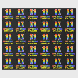 11e verjaardag: Bold, Leuk, Eenvoudig, Regenboog 1 Cadeaupapier