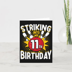 11e verjaardag bowling thema opvallen in de verjaa kaart