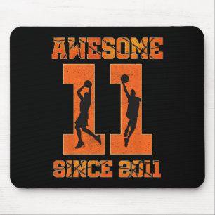 11e verjaardag Boy Basketbal Geweldige sinds 2011 Muismat