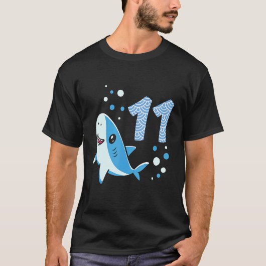 11e verjaardag Boys Shark 11 jaar oude zeehaai T-shirt (Voorkant)