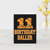 11e verjaardag Byller Boy 11 jaar oud Bysketbyll T Kaart (Gele Bloem)