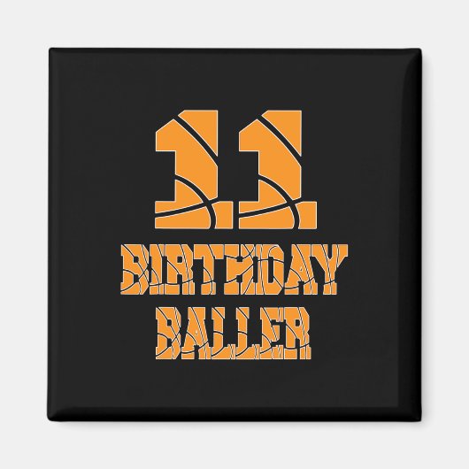 11e verjaardag Byller Boy 11 jaar oud Bysketbyll T Magneet (Voorkant)