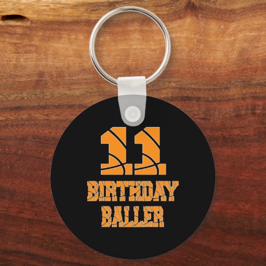 11e verjaardag Byller Boy 11 jaar oud Bysketbyll T Sleutelhanger (Voorkant)