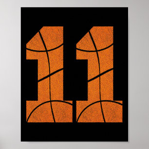 11e Verjaardag Bysketbyll Boys Kinder Poster
