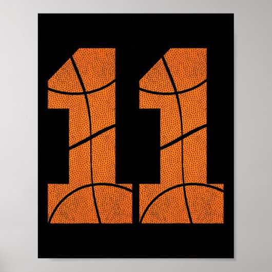 11e Verjaardag Bysketbyll Boys Kinder Poster (Voorkant)