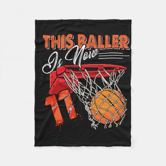 11e verjaardag Bysketbyll Fun 11 jaar oude Kinder  Fleece Deken (Voorkant)