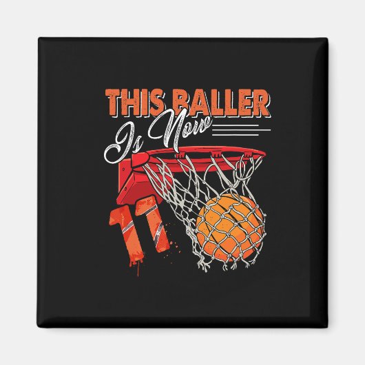 11e verjaardag Bysketbyll Fun 11 jaar oude Kinder  Magneet (Voorkant)