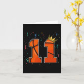 11e Verjaardag Bysketbyll Groot Nummer 11 Jaar Oud Kaart (Gele Bloem)