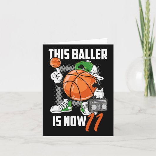 11e Verjaardag Bysketbyll Speler Fun 11 Jaar Oud K Kaart (Voorkant)