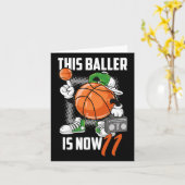 11e Verjaardag Bysketbyll Speler Fun 11 Jaar Oud K Kaart (Gele Bloem)