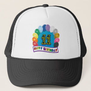 11e verjaardag cadeaus met gesorteerd ballonontwer trucker pet