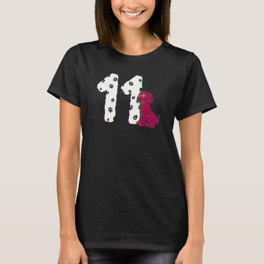 11e verjaardag Cake Labrador Puppy Dog Eigenaar T-shirt (Voorkant)