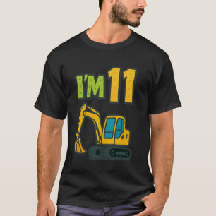 11e verjaardag Cartoon Gele rupsgraver 11 T-shirt