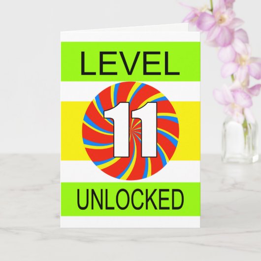 11e verjaardag computergamer kaart (Orchidee)