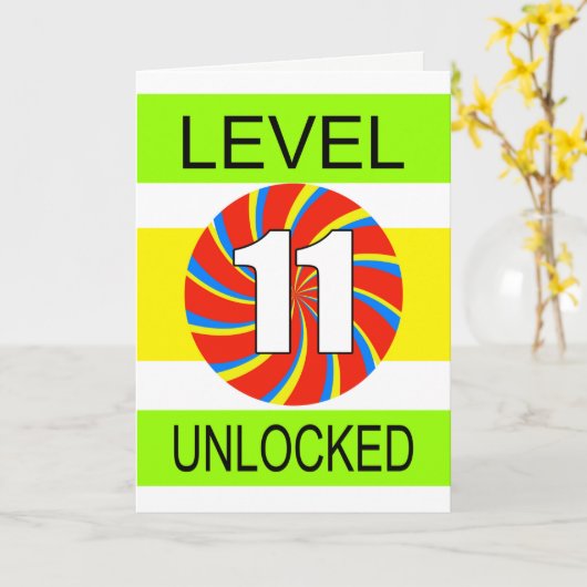 11e verjaardag computergamer kaart (Gele Bloem)