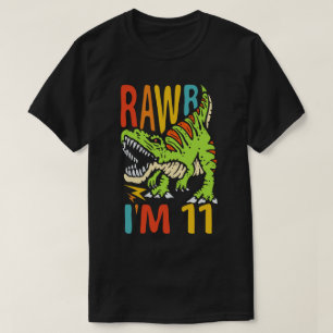 11e verjaardag Dinosaur T Rex Rawr Ik ben 11 voor  T-shirt