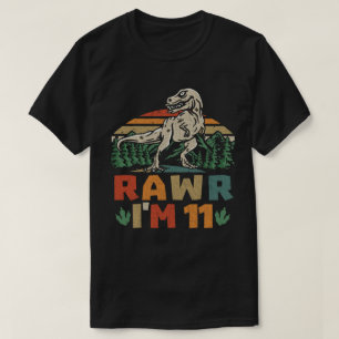 11e verjaardag Dinosaur T Rex Rawr Ik ben 11 voor  T-shirt