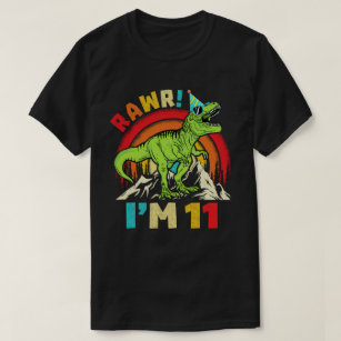 11e verjaardag Dinosaur T Rex Rawr Ik ben 11 voor  T-shirt