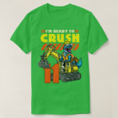 11e verjaardag dinosaurus graafmachine t-shirt (Design voorkant)