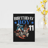 11e verjaardag Dirt Bike Motorcross 11 jaar oude B Kaart (Gele Bloem)