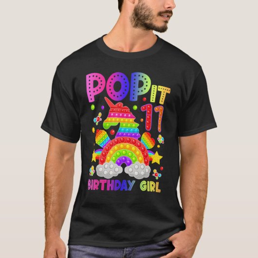 11e verjaardag Fidget Speelgoed Pop it Birthday Gi T-shirt (Voorkant)