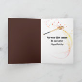 11e verjaardag Flaming Baseball Kaart (Binnen)