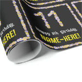 11e verjaardag: Floral Flowers Number, Custom Name Cadeaupapier (Rol Hoek)