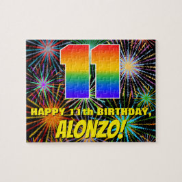 11e verjaardag: Fun, kleurrijk gevuurwerk Legpuzzel