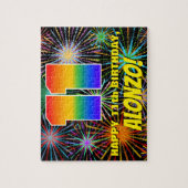11e verjaardag: Fun, kleurrijk gevuurwerk Legpuzzel (Verticaal)