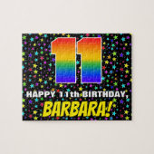 11e verjaardag — Fun, kleurrijk Star Field Pattern Legpuzzel (Horizontaal)