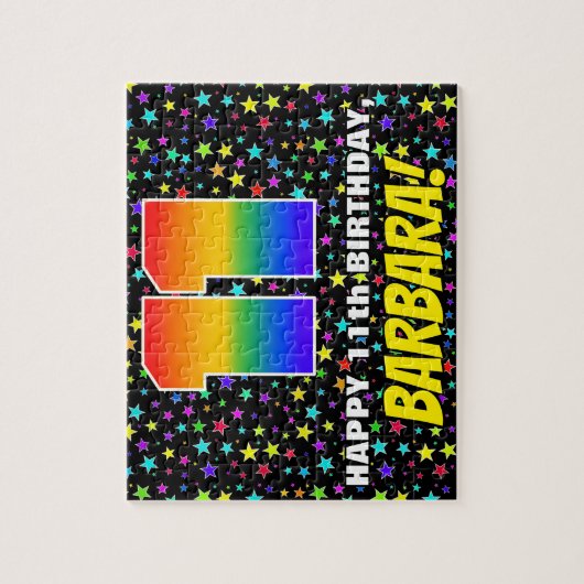 11e verjaardag — Fun, kleurrijk Star Field Pattern Legpuzzel (Verticaal)