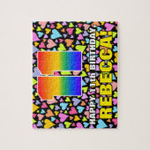 11e verjaardag — Fun, liefhebbende hartvormen + "1 Legpuzzel (Verticaal)