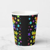 11e verjaardag: Fun Stars Pattern en Rainbow 11 Papieren Bekers (Links)