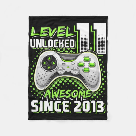 11e Verjaardag Gamer 11 Jaar Oud Grappig Bday Boy  Fleece Deken (Voorkant)