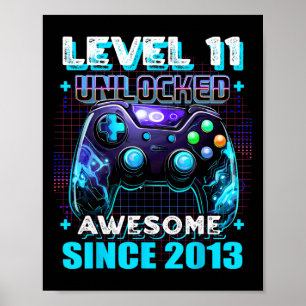 11e Verjaardag Gamer 11 Jaar Oud Grappig Bday Boy  Poster