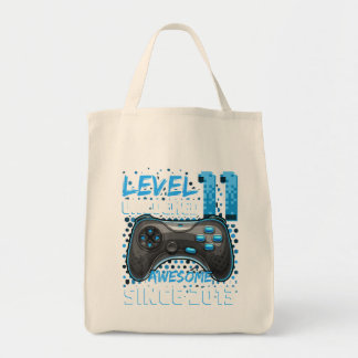 11e verjaardag gamer 11 jaar oud grappig bday boy tote bag