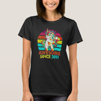 11e verjaardag  Geweldig sinds 2011 Eenhoorn Floss T-shirt