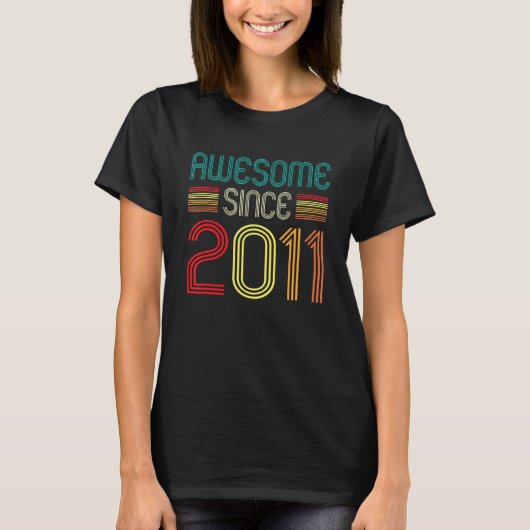 11e  verjaardag Geweldige sinds 2011 11 jaar T-shirt (Voorkant)