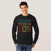 11e verjaardag Geweldige sinds 2011 elf jaar oud V T-shirt (Voorkant volledig)
