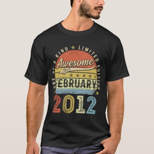11e verjaardag Geweldige sinds februari 2012 11 ja T-shirt (Voorkant)