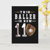 11e verjaardag Gift Baseball Player 11-jarige jong Kaart (Gele Bloem)