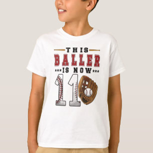 11e verjaardag Gift Baseball Player 11-jarige jong T-shirt