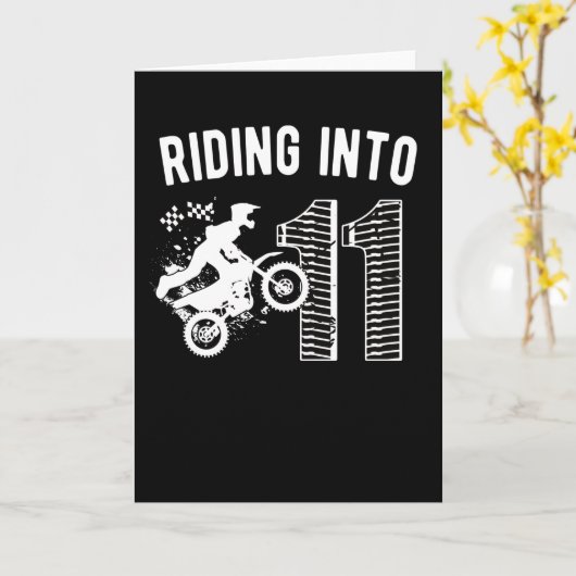 11e verjaardag Gift Dirt Bike 11-jarige fietser Kaart (Gele Bloem)