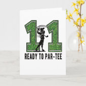 11e verjaardag Gift Golf Player 11-jarige jongen Kaart (Gele Bloem)