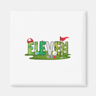11e verjaardag golfthema 11 jaar oude Kinder sport Magneet